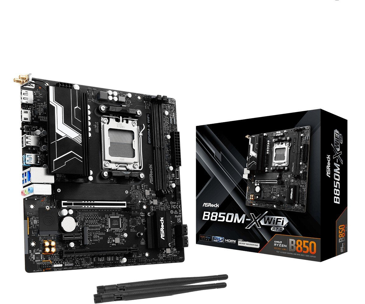 ASRock B850M-X WIFI R2.0 Carte mere Micro ATX avec Wi-Fi 6E et support DDR5