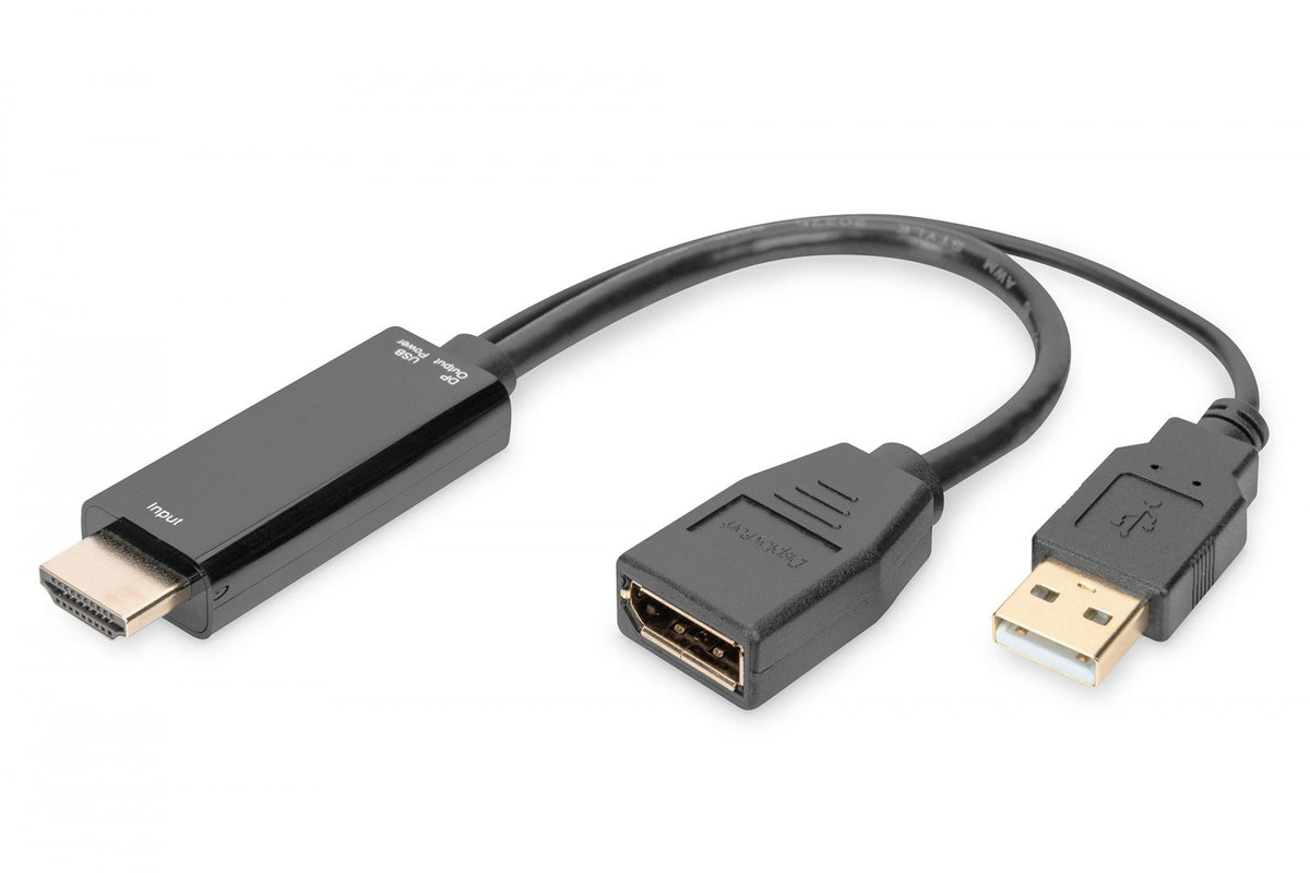 Digitus AK-330101-002-S câble vidéo et adaptateur 0,2 m HDMI Type A (Standard) HDMI + USB Noir