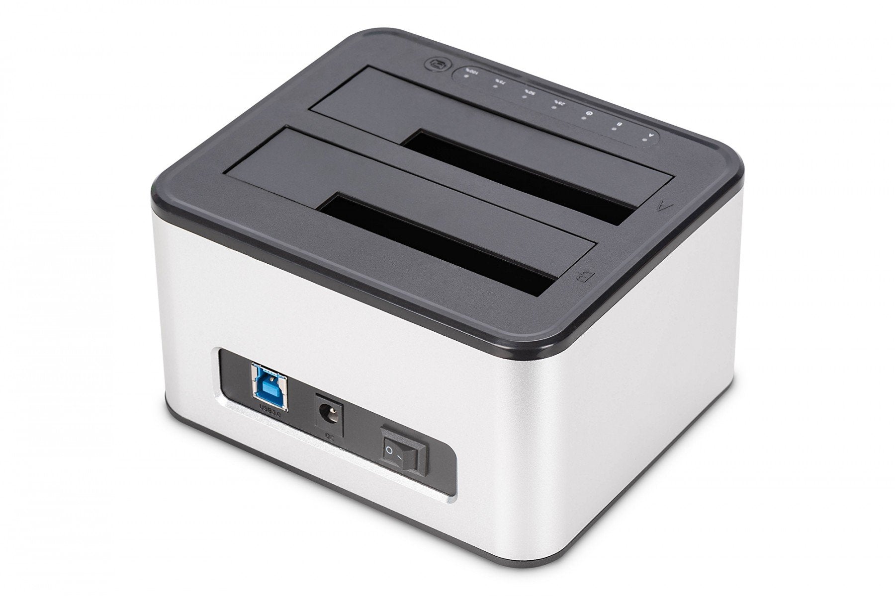 "Station d'accueil USB 3.0 Super Speed pour jusqu'a 2x SSD/HDD 2.5/3.5"" SATA III max. 2x20 To avec fonction de clonage"