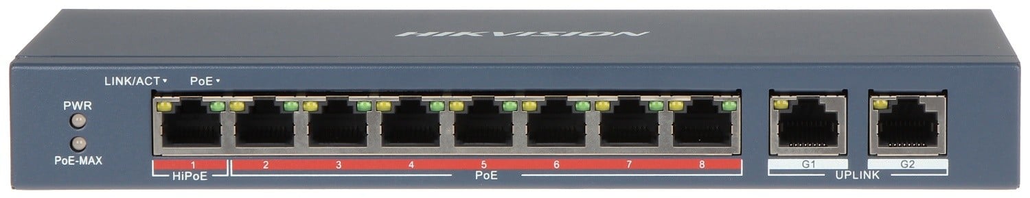 Hikvision DS-3E0310HP-E 8 Port Fast Ethernet Unmanaged POE Switch