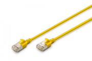 Câble patch RJ45-RJ45 slim, Cat. 6A, F/FTP, AWG 32/7, LSOH, 1 m, jaune