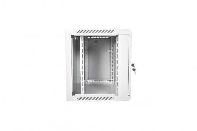 "Digitus DN-W19 09U/600 Armoire réseau murale 19"" 9U rack 600x600, porte en verre, gris, a section unique, assemblée, 60kg"