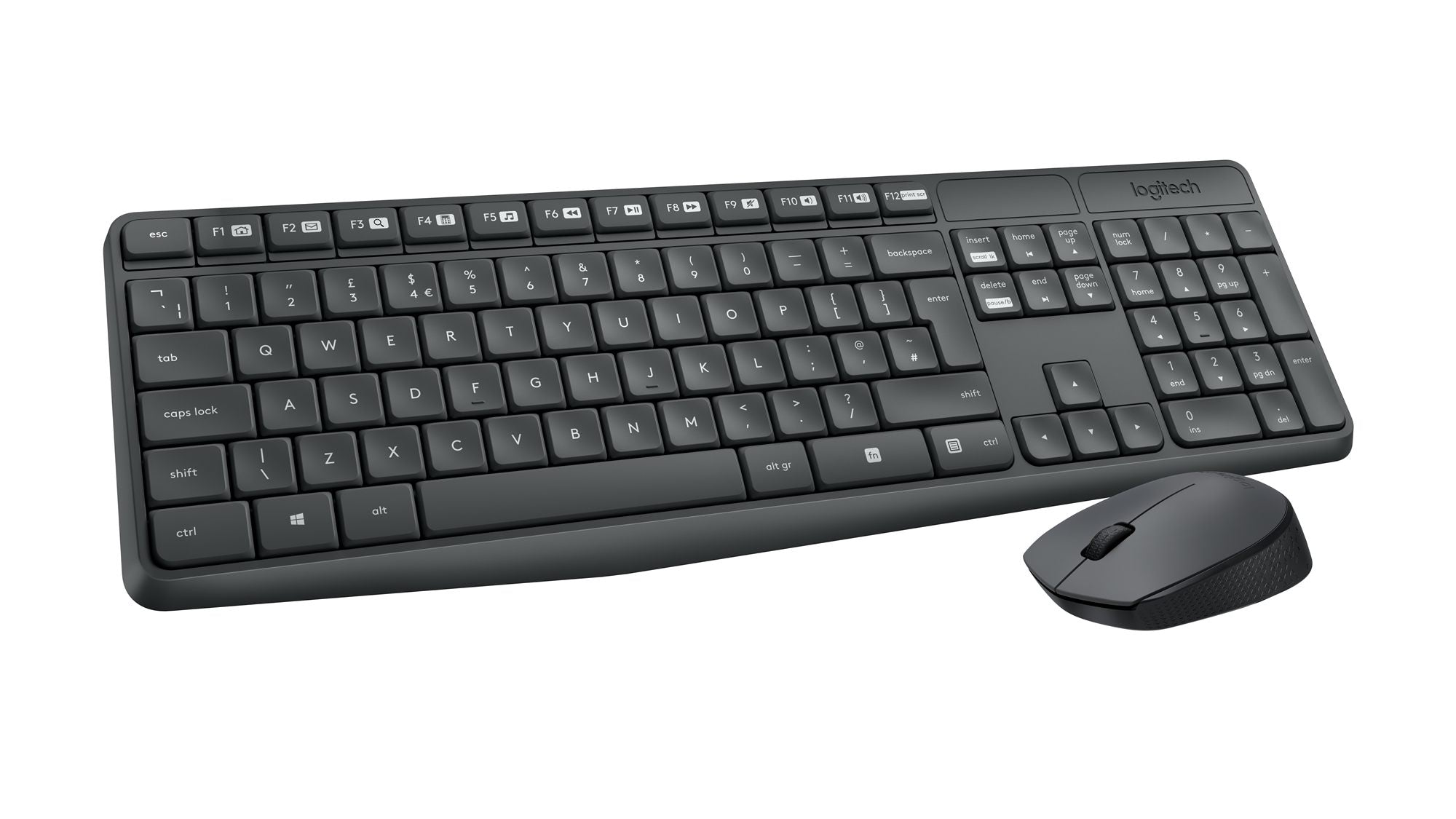 Logitech 920-007905 clavier Souris incluse Maison RF sans fil QWERTZ Allemand Gris