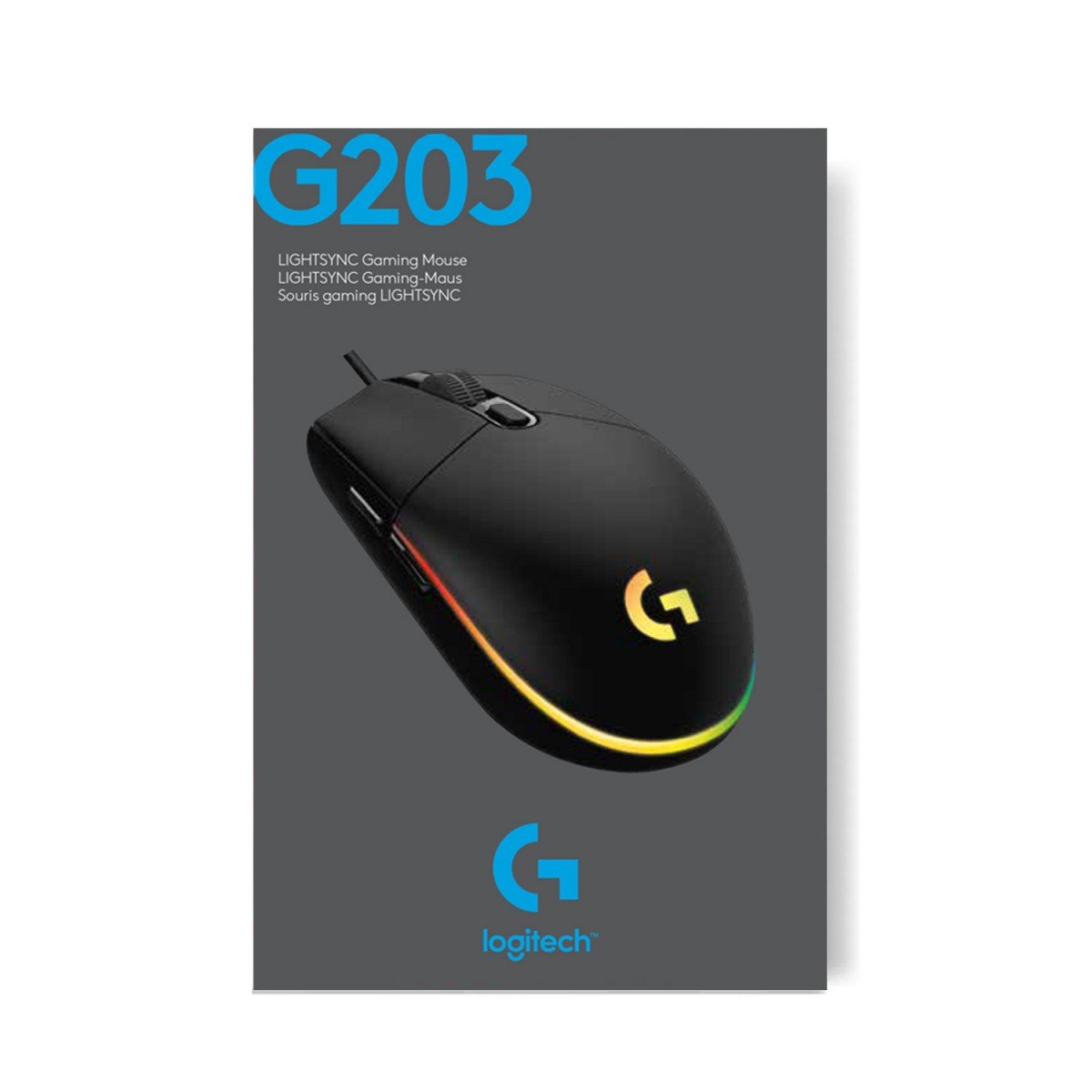 LOGITECH Gaming Mouse G203 LIGHTSYNC Mouse optical 6 buttons wired USB black