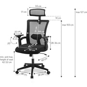 Techly ICA-CT MC016 Chaise de bureau noire 16