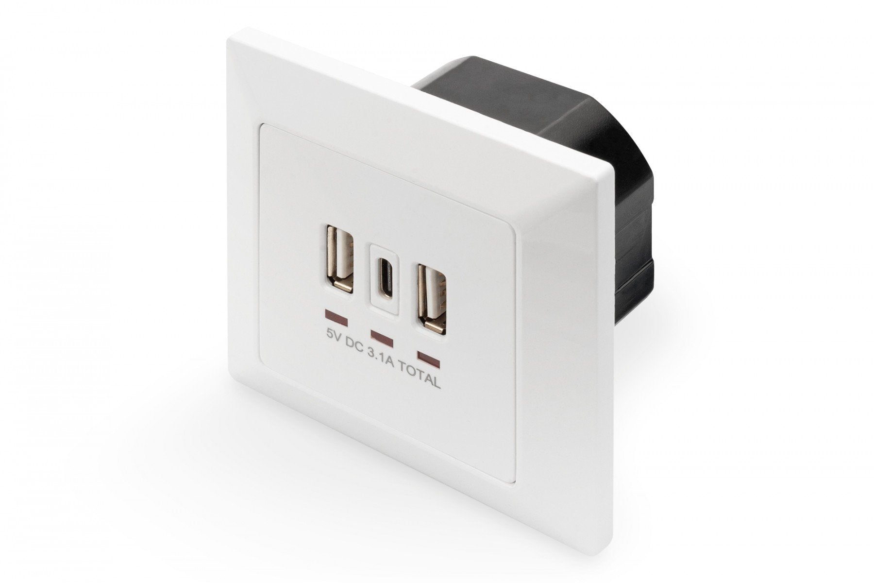 Digitus DA-70618 prise de courant 2 x USB A + 1 x USB C Blanc