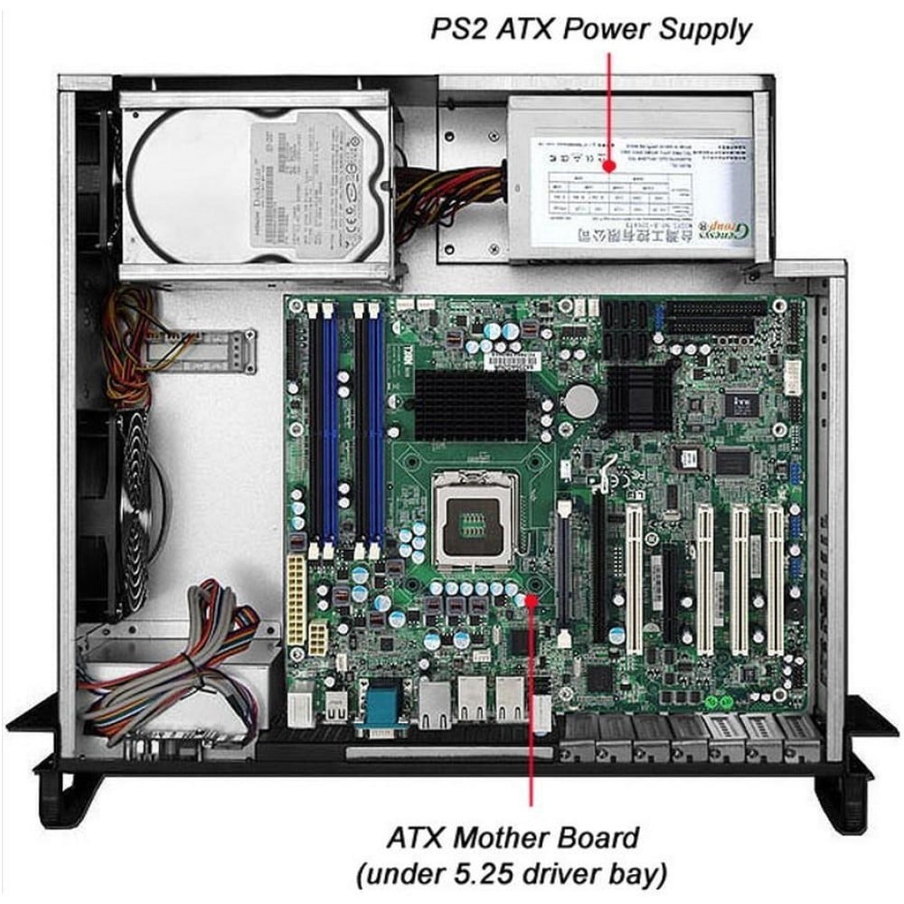 "Techly I-CASE MP-P4HX-BLK6 Boîtier serveur PC ATX Rack 19"" 4U"