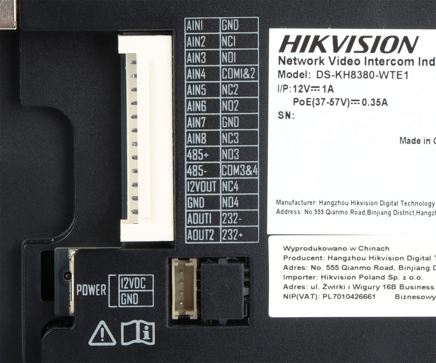 Hikvision DS-KH8380-WTE1 Station intérieure série 8