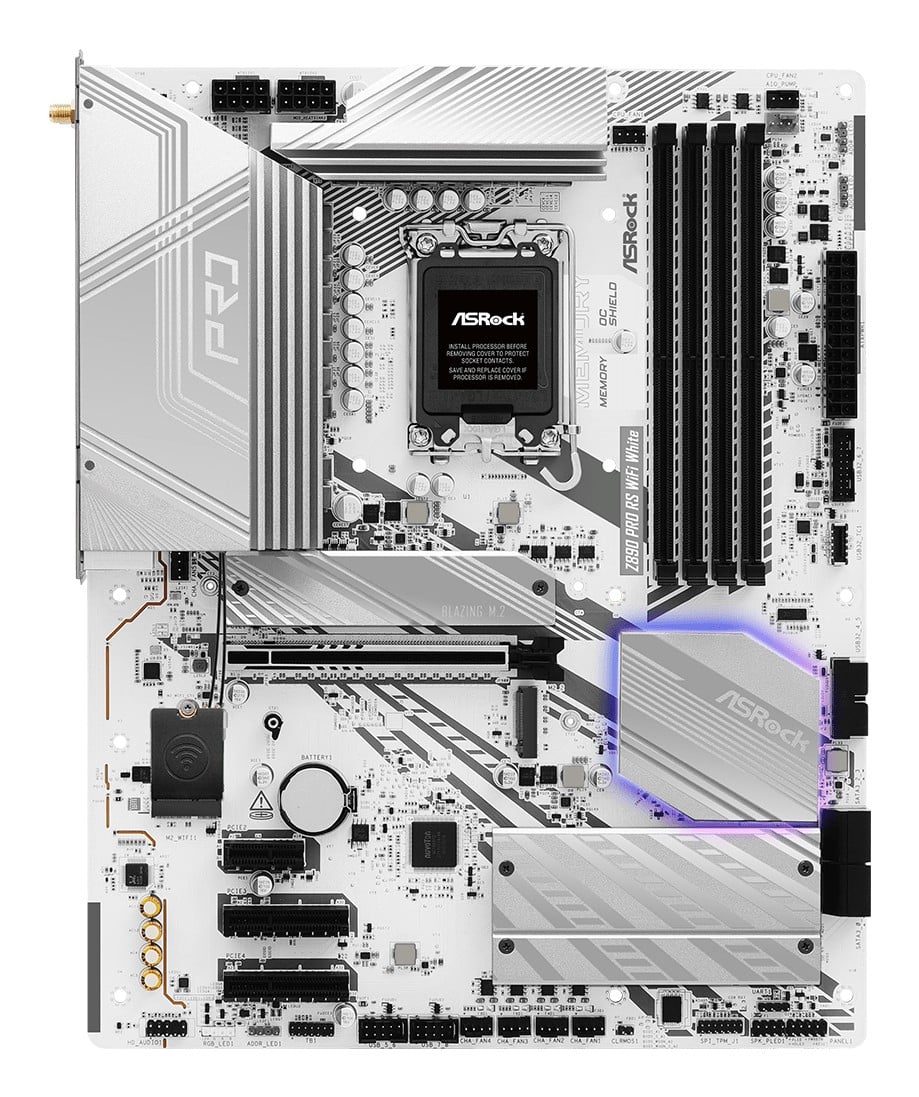 Asrock Z890 Pro RS WiFi White Intel Z890 LGA 1851 (Socket V1) ATX