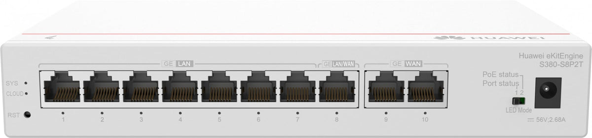 Huawei Gateway S380-S8P2T, 2*GE WAN, 8*GE LAN(PoE+, 124W)