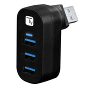 Techly IUSB3-HUB3-ROTB Hub USB 3.0 3 ports avec connecteur USB-A rotatif