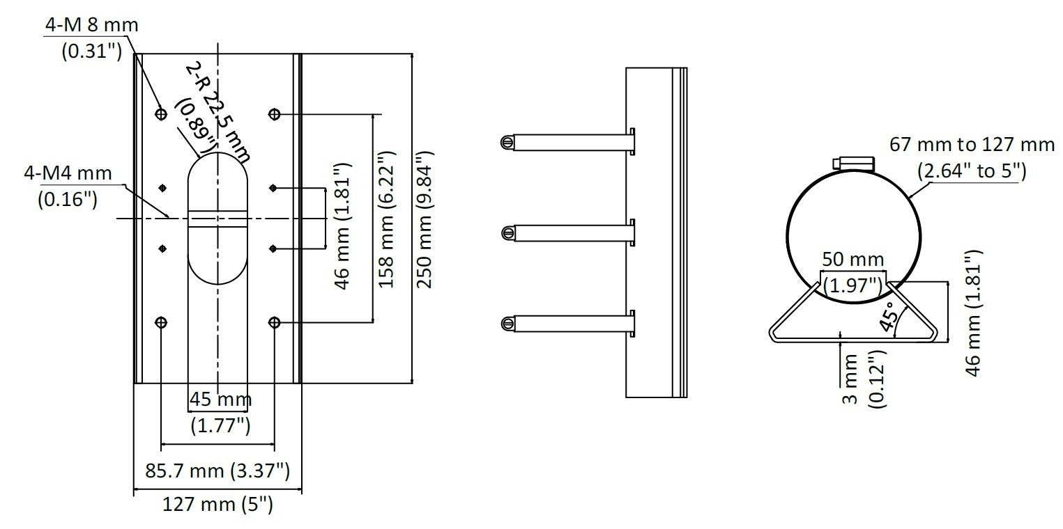 Hikvision DS-1475ZJ-SUS(BLACK) Vertical pole mount