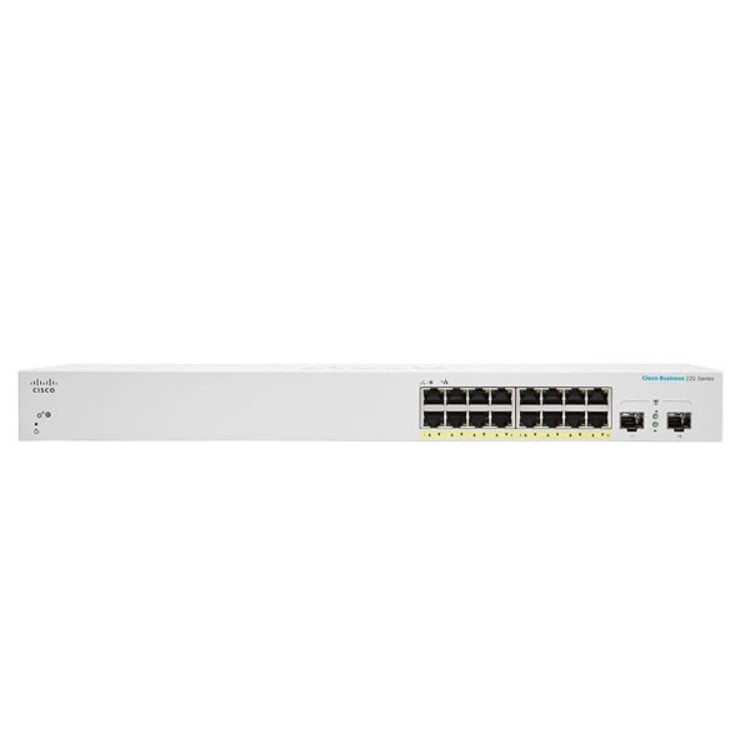 CISCO Business Switching CBS220 Smart 16-port Gigabit PoE 130W 2x1G SFP uplink