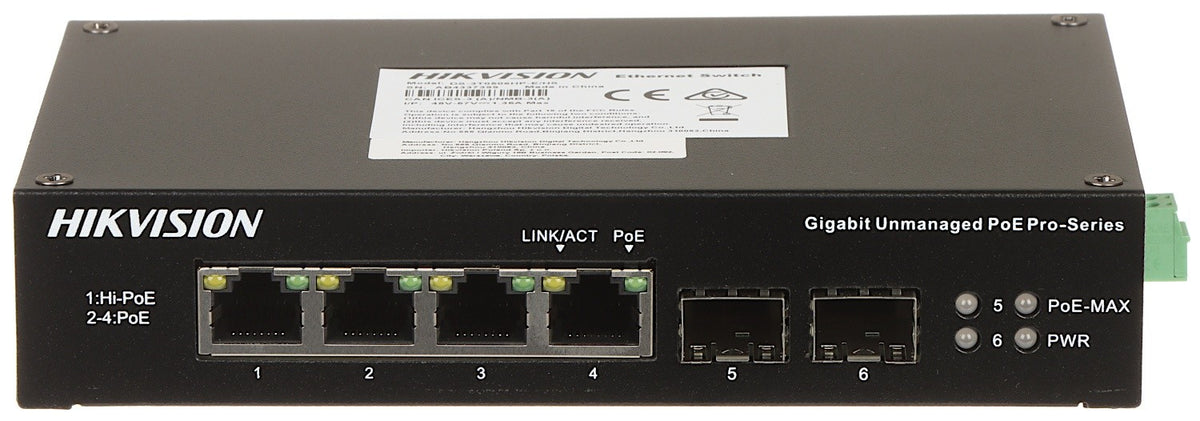 Hikvision DS-3T0506HP-E/HS 4 Port Gigabit Unmanaged Harsh POE Switch