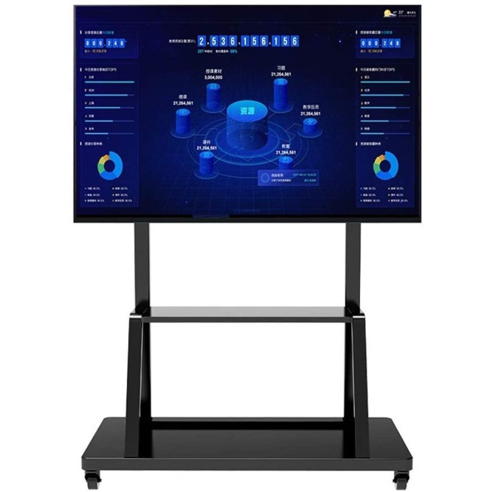 "Techly ICA-TR30 Support TV mobile 55-100"" jusqu'a 150kg réglable 2 étageres"