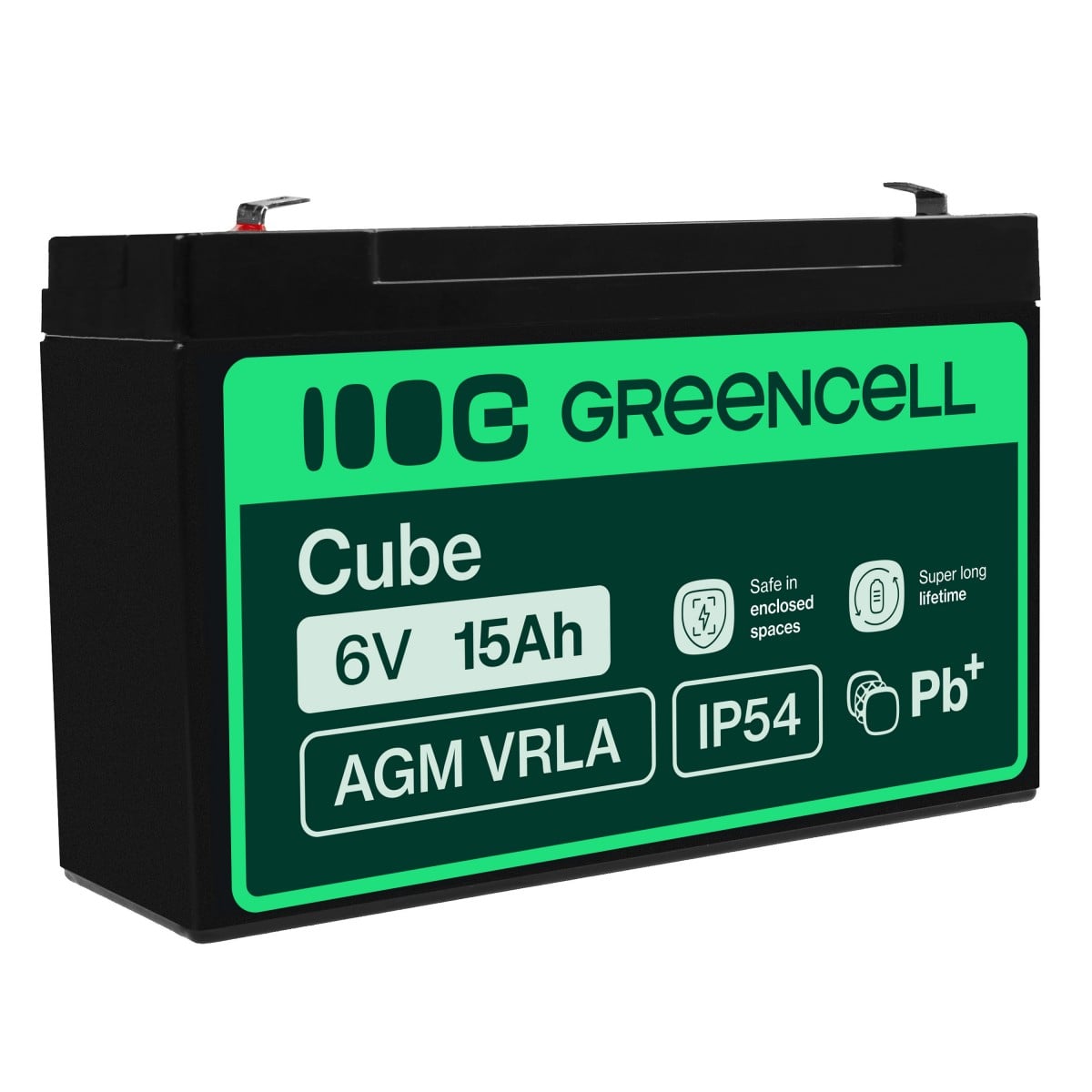 Green Cell AGM40 - 6 V - 1 piece(s) - Noir - 15 Ah - 1,8 kg - 151 mm