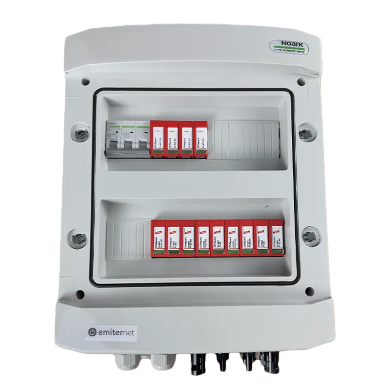 EMITER EM-729_DCAC Tableau de distribution DCAC, IP65, SPD DC Dehn 1000V type 1+2, 3 x chaîne PV, 3 x MPPT, SPD AC Dehn type 1+2, 50A 3-F