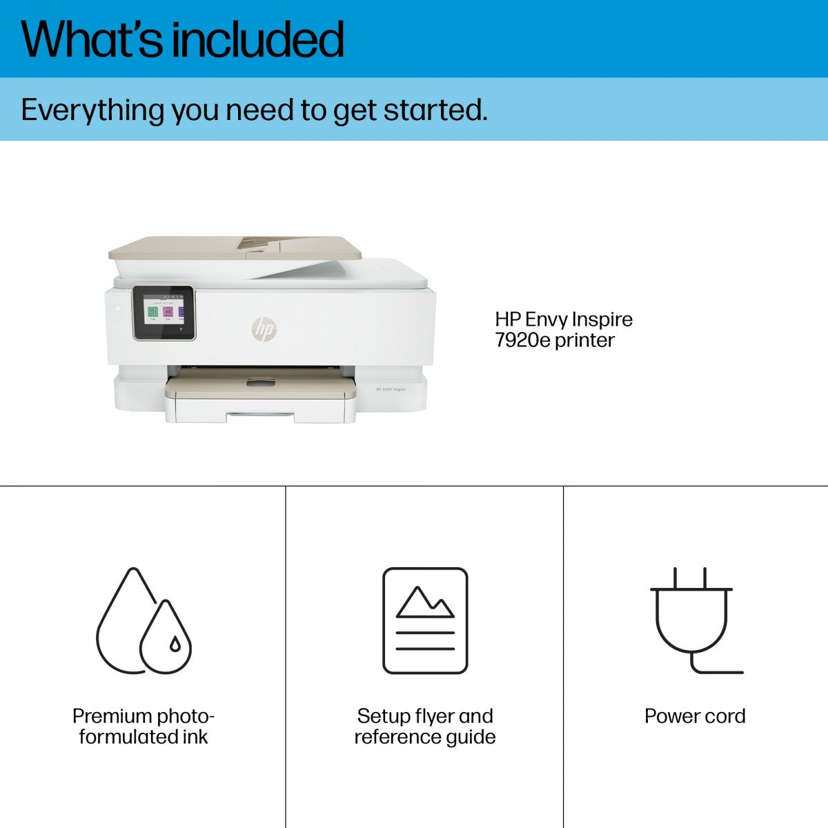 HP ENVY Imprimante tout-en-un HP Inspire 7920e, Couleur, Imprimante pour Maison et Bureau a domicile, Impression, copie, numérisation, Sans fil  HP+  Éligibilit