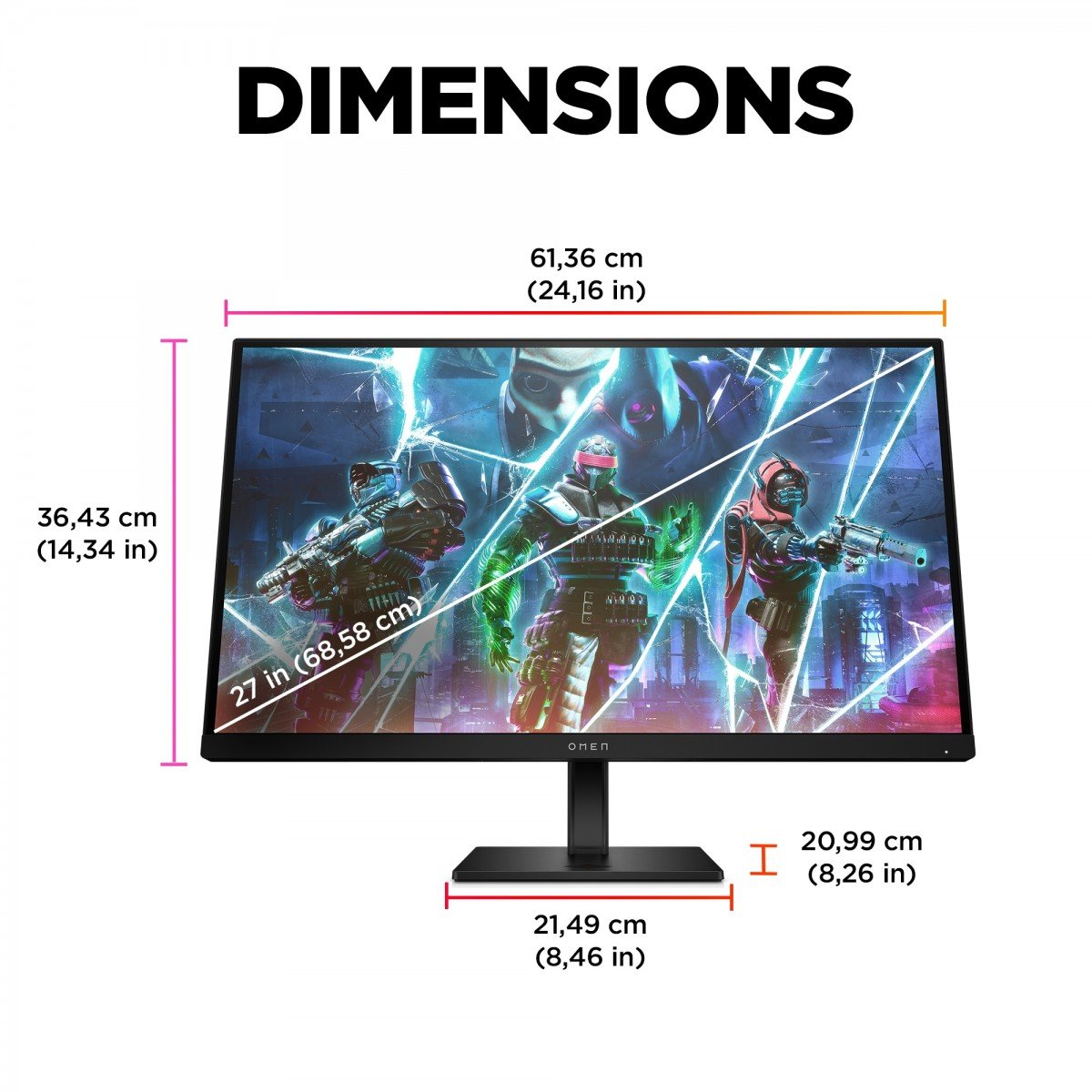 "OMEN by HP 27 inch FHD 240Hz Gaming Monitor - OMEN 27s écran plat de PC 68,6 cm (27"") 1920 x 1080 pixels Full HD LCD Noir"