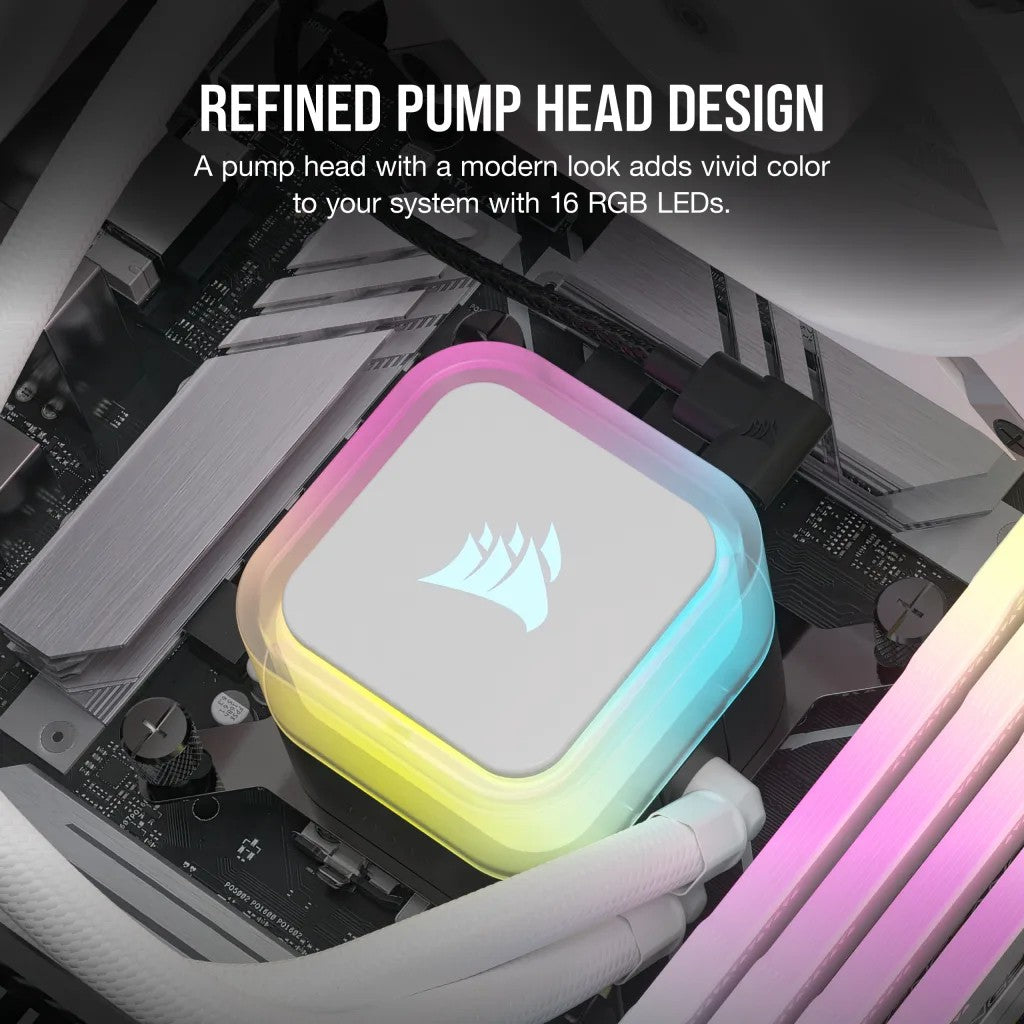 Corsair H100I Elite Processeur Refroidisseur de liquide tout-en-un 12 cm Blanc 1 piece(s)