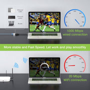 Techly ICOC USBC-RJ45 Carte réseau/Adaptateur USB-C vers RJ45 Gigabit, Flexible