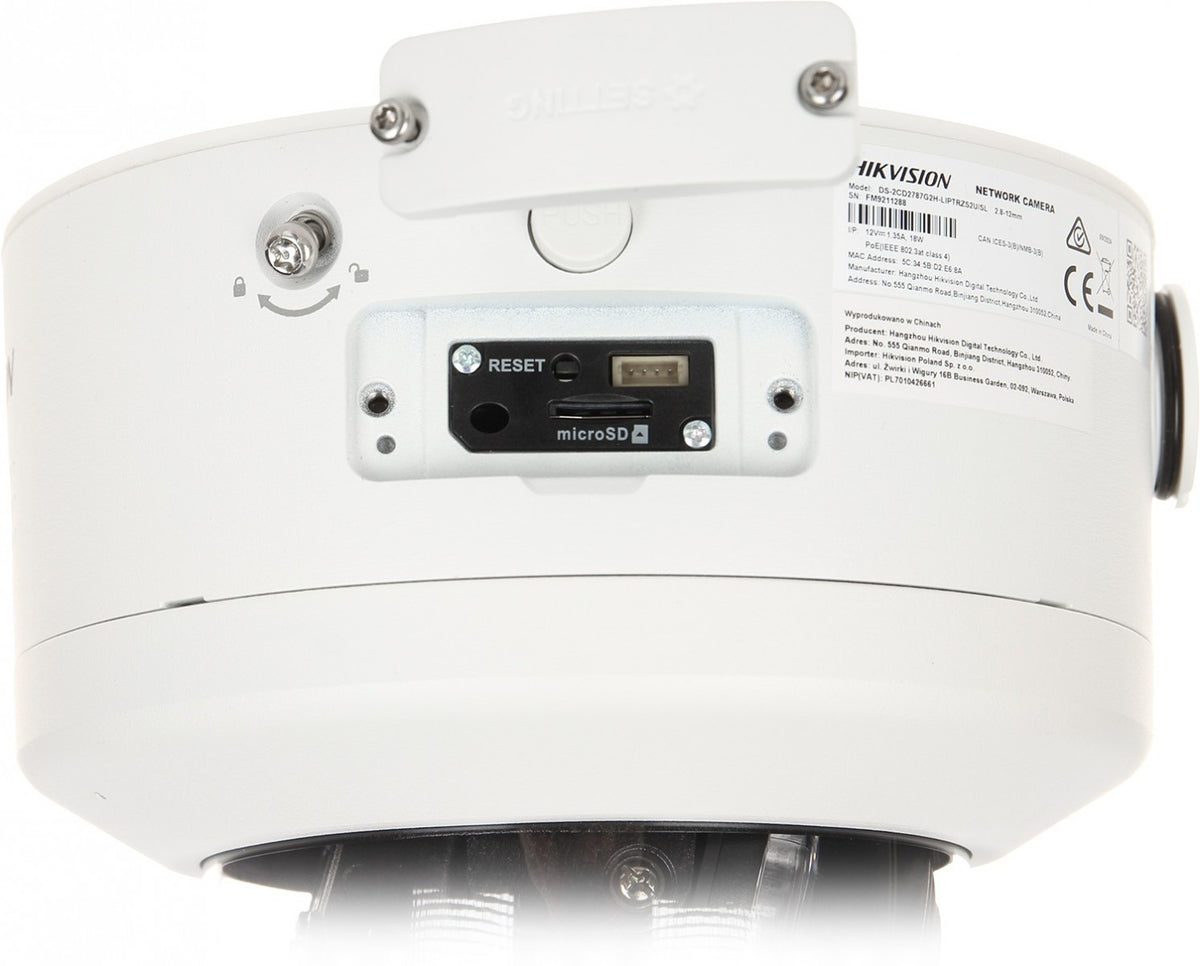 Hikvision DS-2CD2787G2H-LIPTRZS2U/SL(2.8-12mm) Caméra réseau dôme varifocale motorisée 8 MP avec Smart Hybrid Light et ColorVu