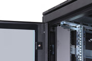 "Armoire réseau debout Unique 19"" 42U rack 800x800, porte avant en verre, noir, 800kg 2053x800x800 mm, couleur noire (RAL 9005)"
