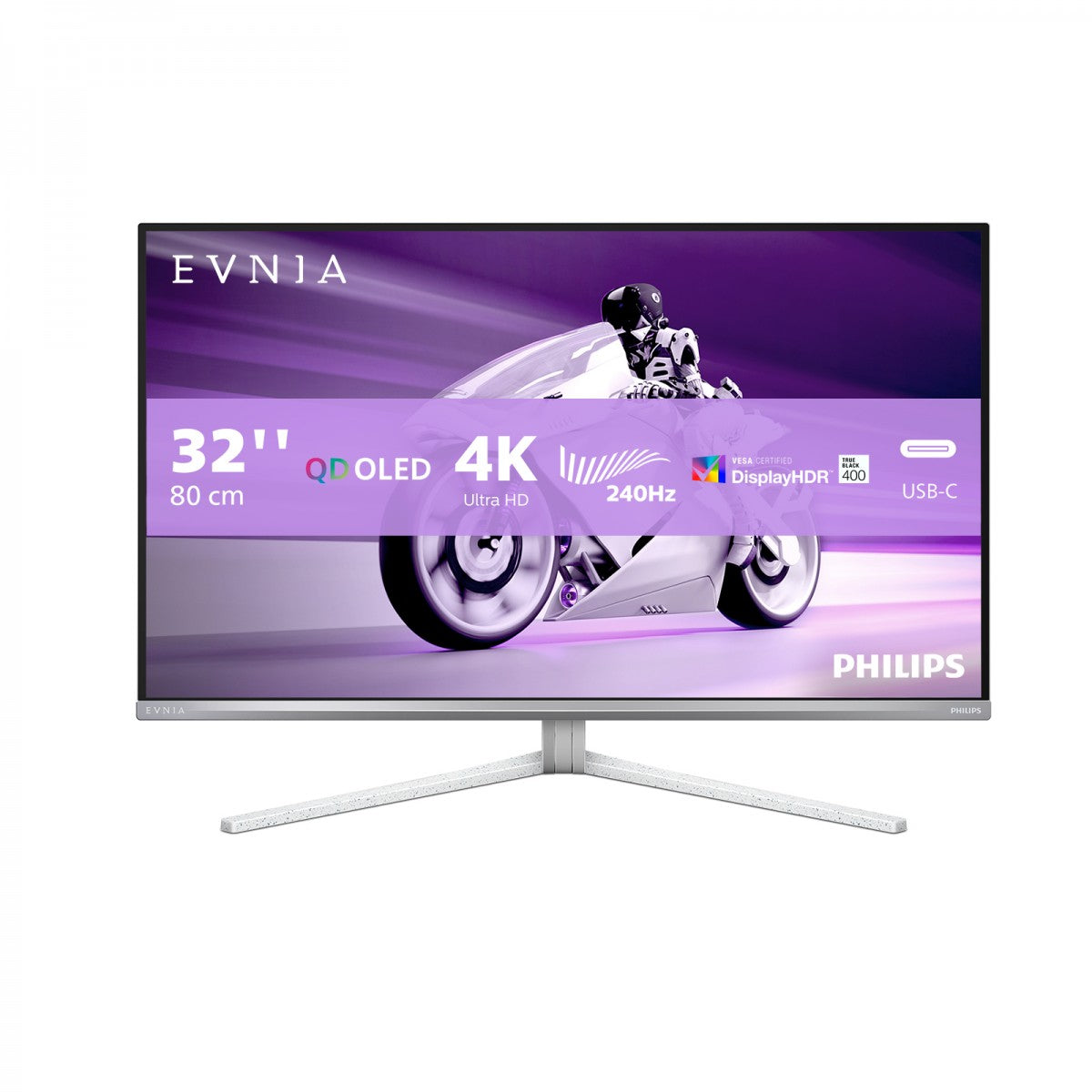 PHILIPS 32M2N8900/00 32p UHD OLED 240Hz 250cd/m2 0.03ms 2xHDMI2.1 DP USB Type C PD90W Speakers Height Adj.