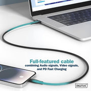 Câble de connexion en silicone USB-C vers USB-C, USB 4 Gen2 20G 8K60Hz 240W, 2 m, noir