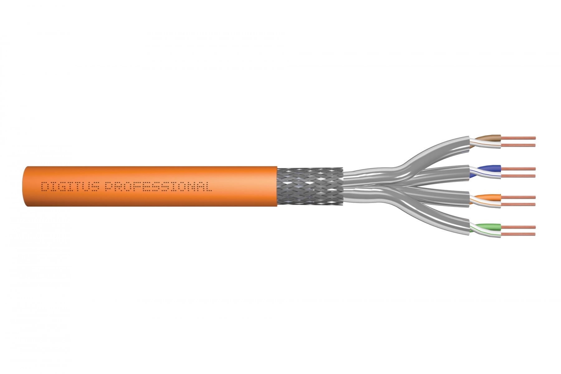 DIGITUS DK-1745-VH-5 Câble d'installation Cat.7, S/FTP, B2ca, AWG 23/1, LSOH, 500m, orange, bobine
