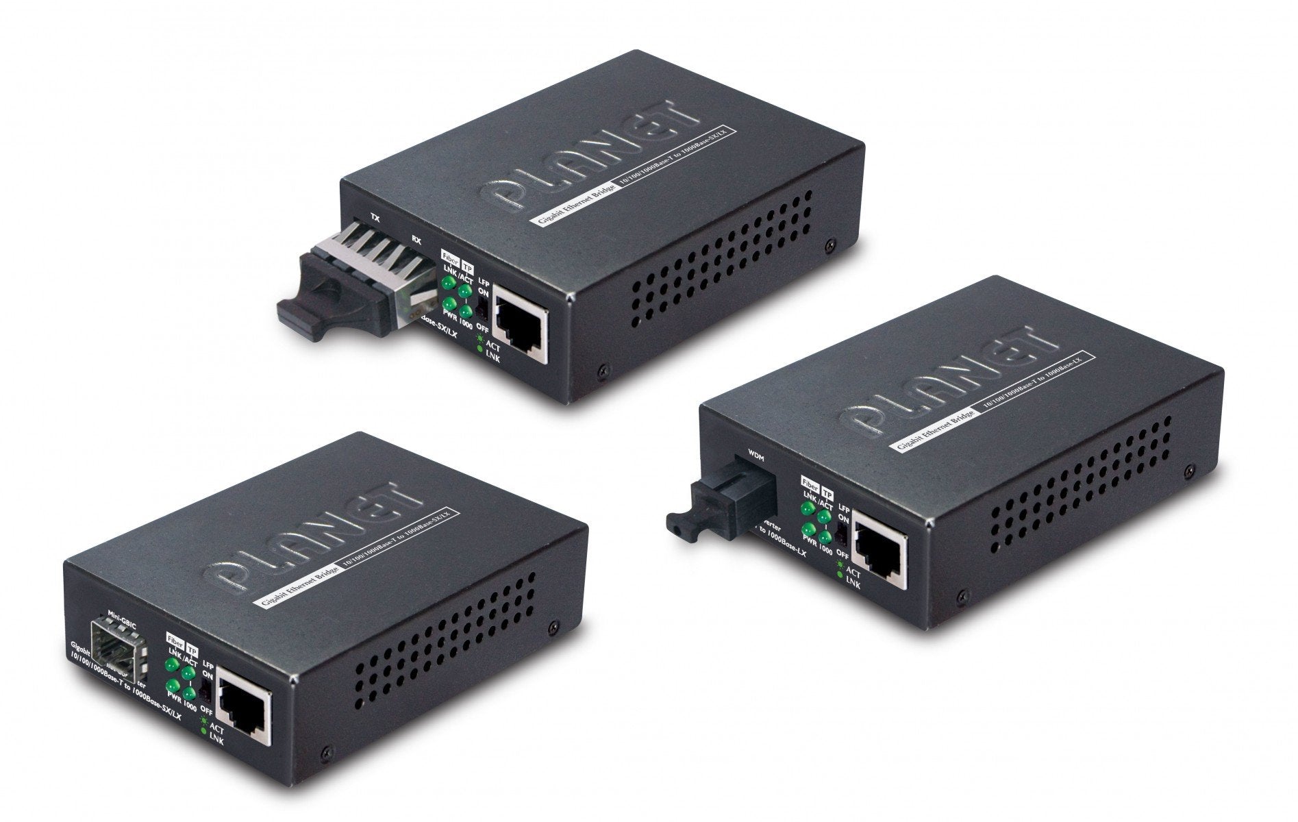 PLANET GT-806A15 convertisseur de support réseau 2000 Mbit/s 1310 nm Noir