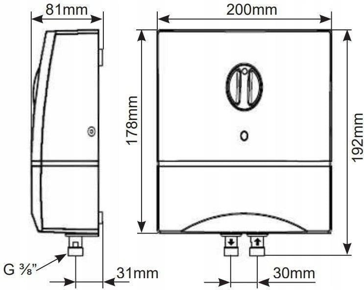 BIAWAR 10710 Chauffe-eau instantané monophasé OSKAR sous évier a pression OP-5 C