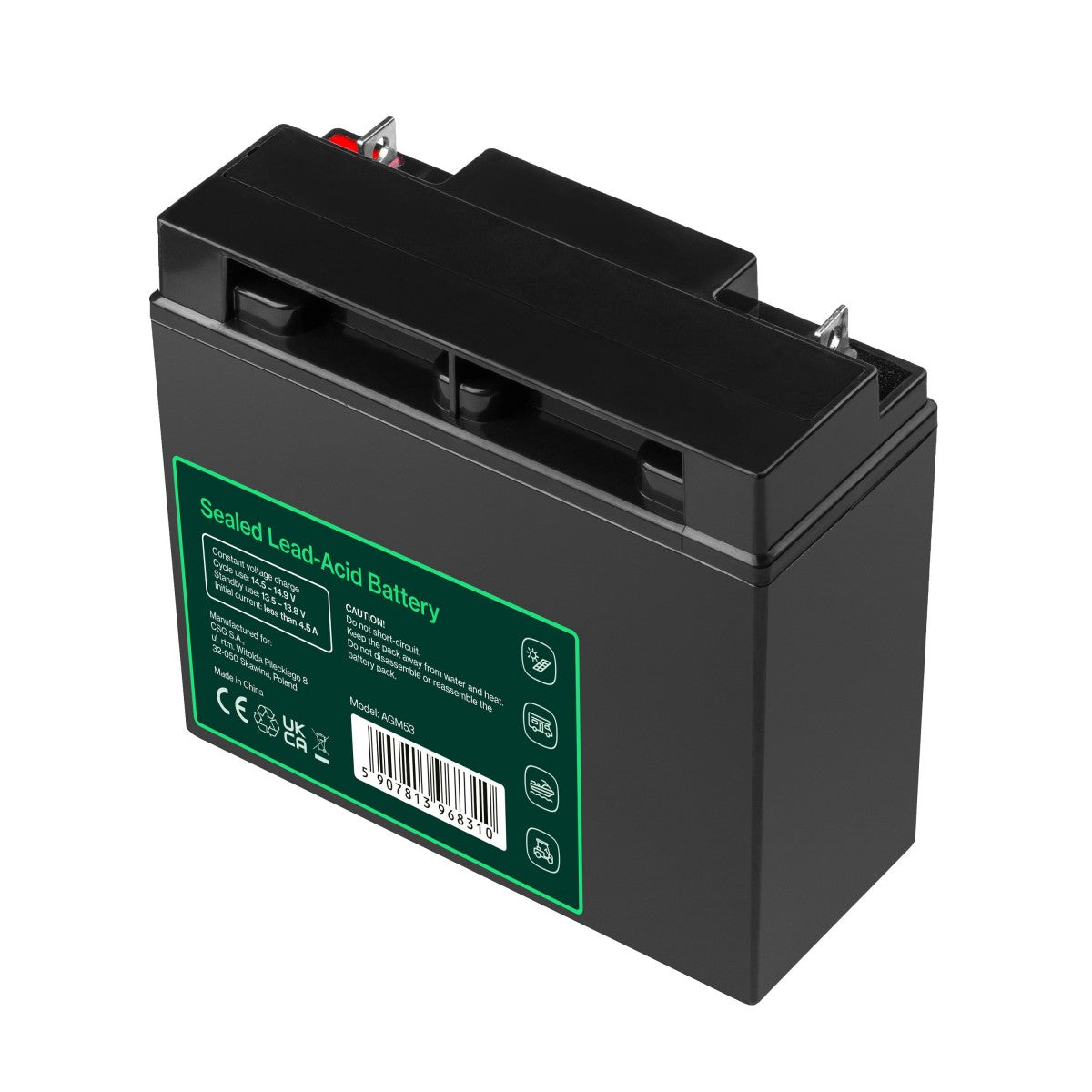 Green Cell Battery AGM 12V 15Ah