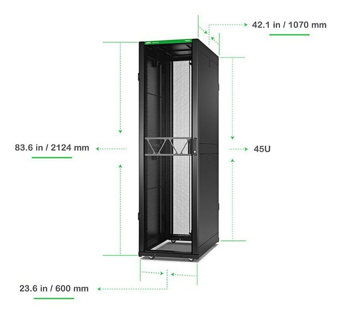 APC NetShelter SX Gen 2 Rack cabinet 2124H x 600W x 1070D mm with sides floor-standing Black 45U 19 TAA Compliant