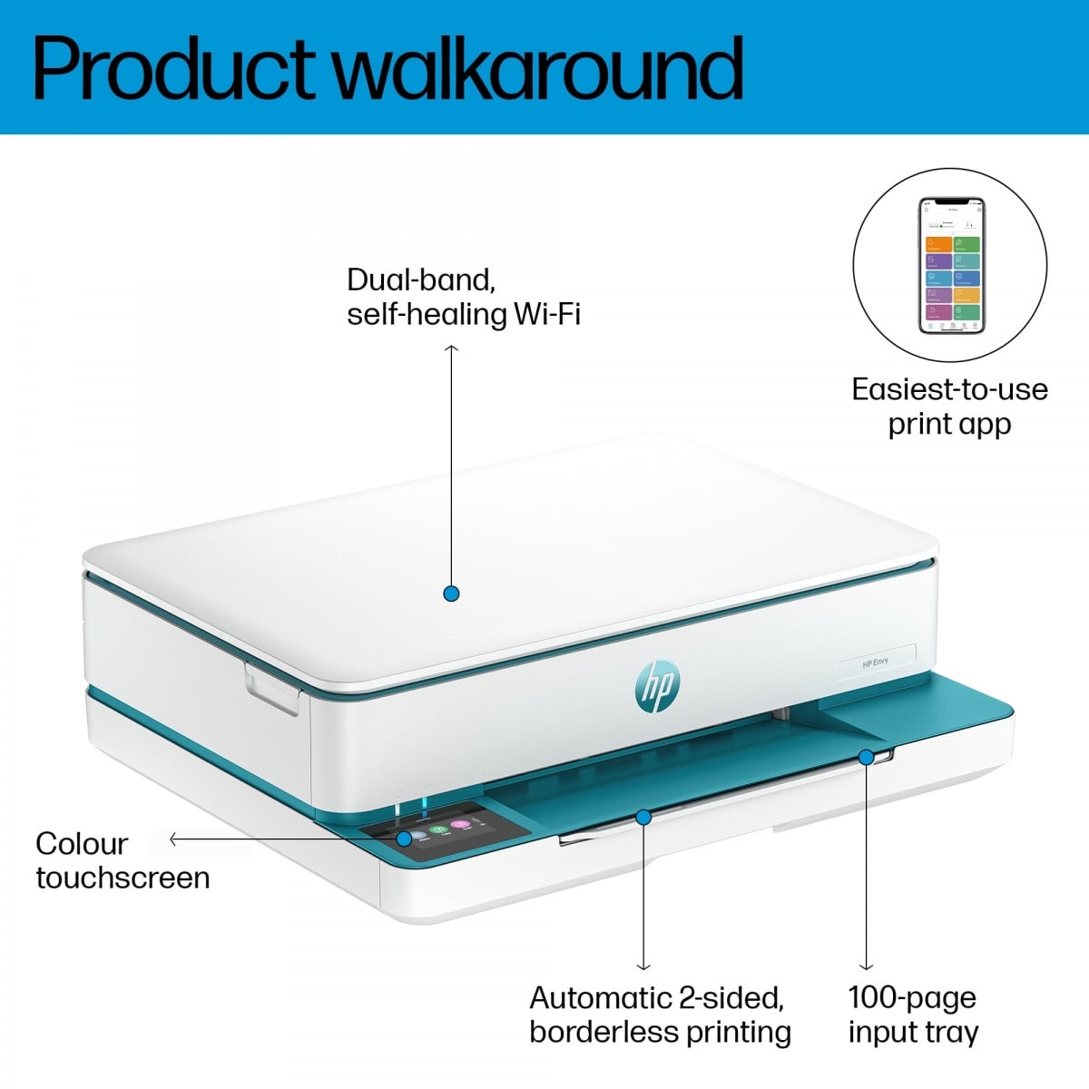 HP Envy 6122e A4 1200 x 1200 DPI 10ppm Wi-Fi AirPrint