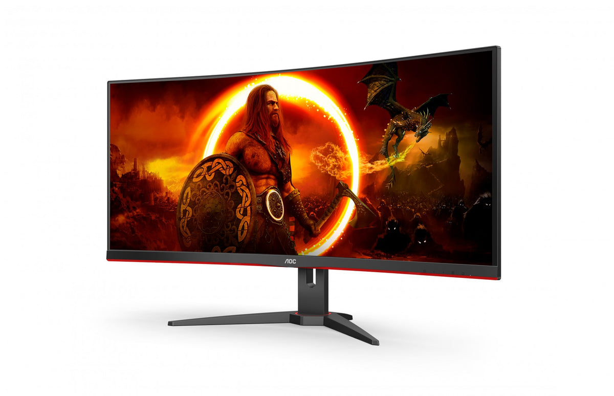 "AOC G2 CU34G2XE/BK écran plat de PC 86,4 cm (34"") 3440 x 1440 pixels Wide Quad HD LCD Noir, Rouge"