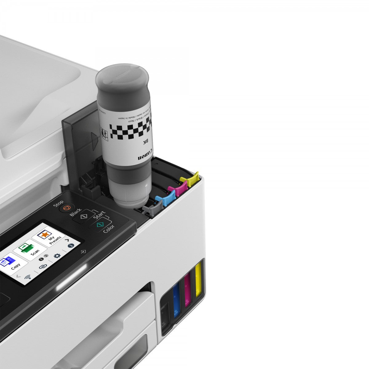 CANON MAXIFY GX2050 MFP colour inkjet refillable A4 15ipm Print 250sheets USB Wi-Fi LAN +1 ink set +2extra black bottles