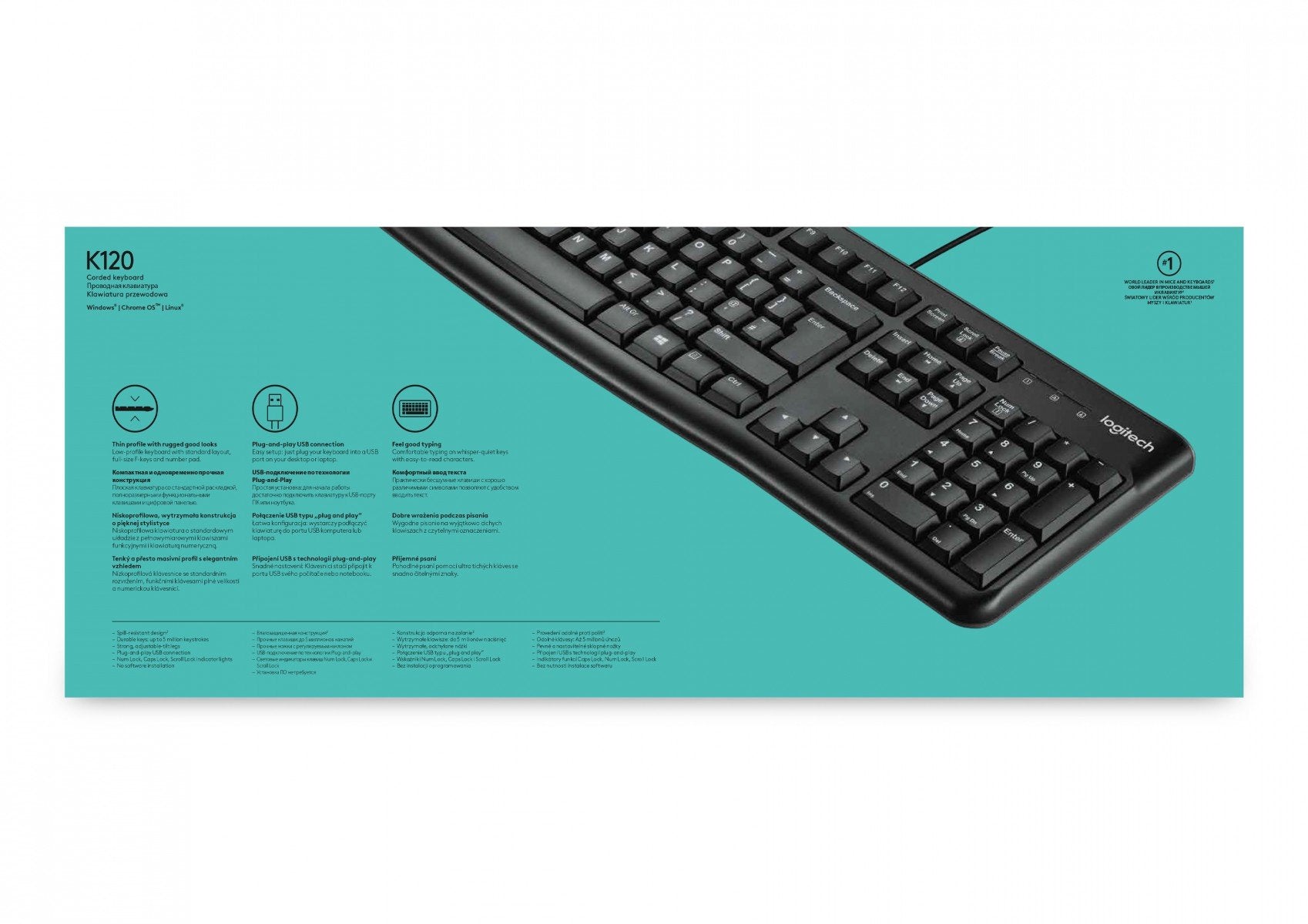 LOGITECH K120 for Business Keyboard USB International (US)