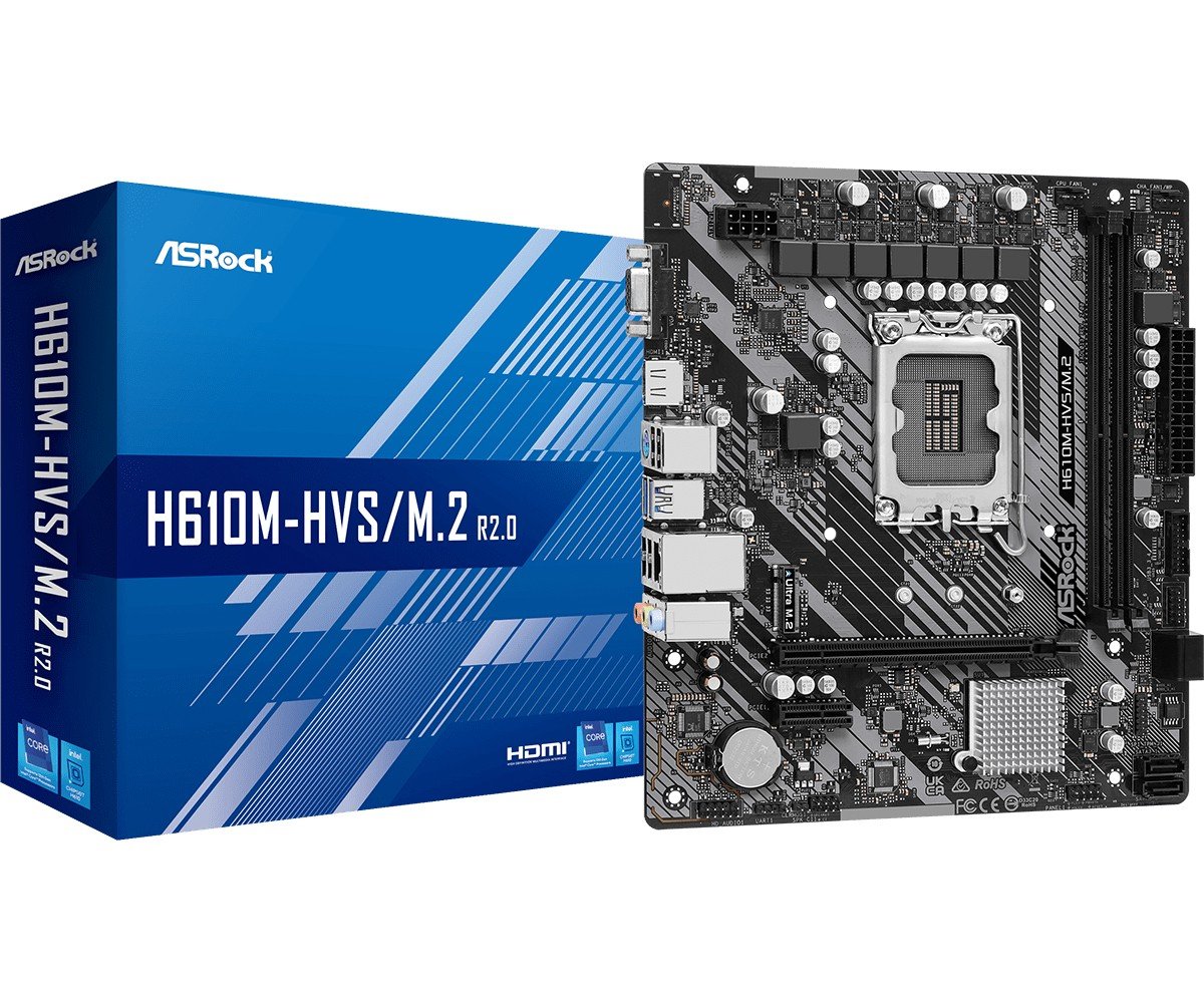 ASRock 90-MXBJJ0-A0UAYZ Carte mere H610M-HVS avec socket LGA 1700 et support DDR4