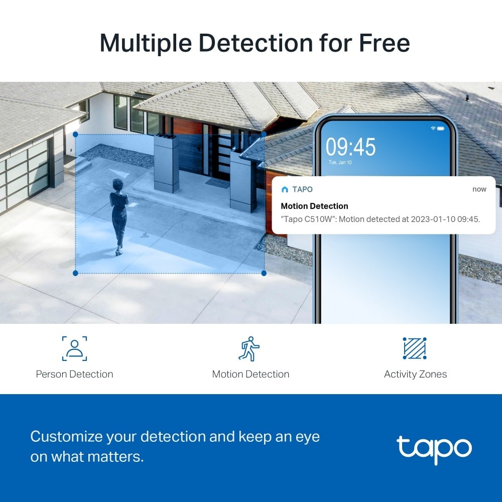 TP-LINK Outdoor Pan/Tilt Security WiFi Camera 2K Resolution-With The Resolution of 2304x1296px