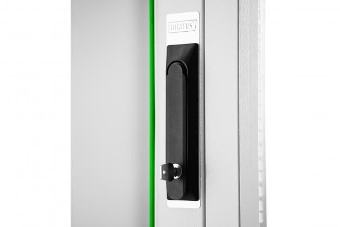 "Armoire réseau debout Hyper Pro 19"" 22U rack 600x800, porte avant en verre, gris, 1000 kg"