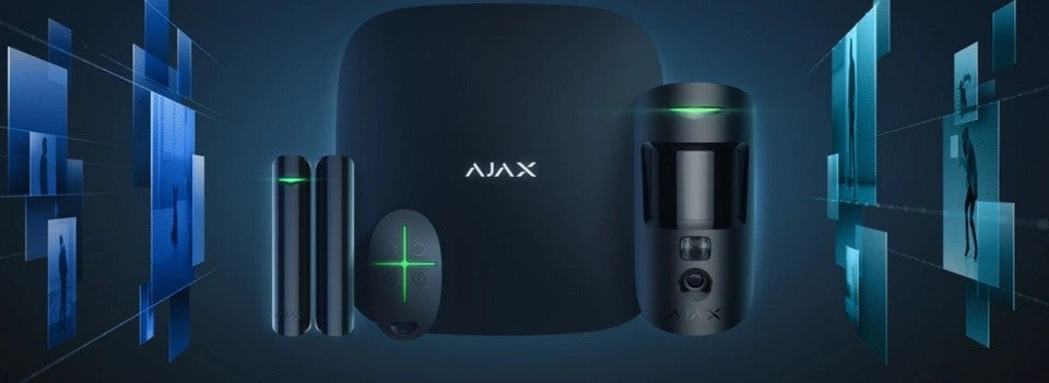 Ajax Systems 38173.58.BL1 Systeme d'alarme sans fil ensemble StarterKit Cam (Hub2+capteur de mouvement Cam+capteur magnétique+télécommande) noir
