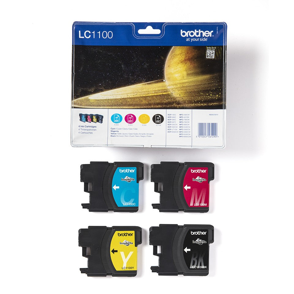Brother LC-1100VALBPDR cartouche d'encre 4 piece(s) Original Noir, Cyan, Magenta, Jaune