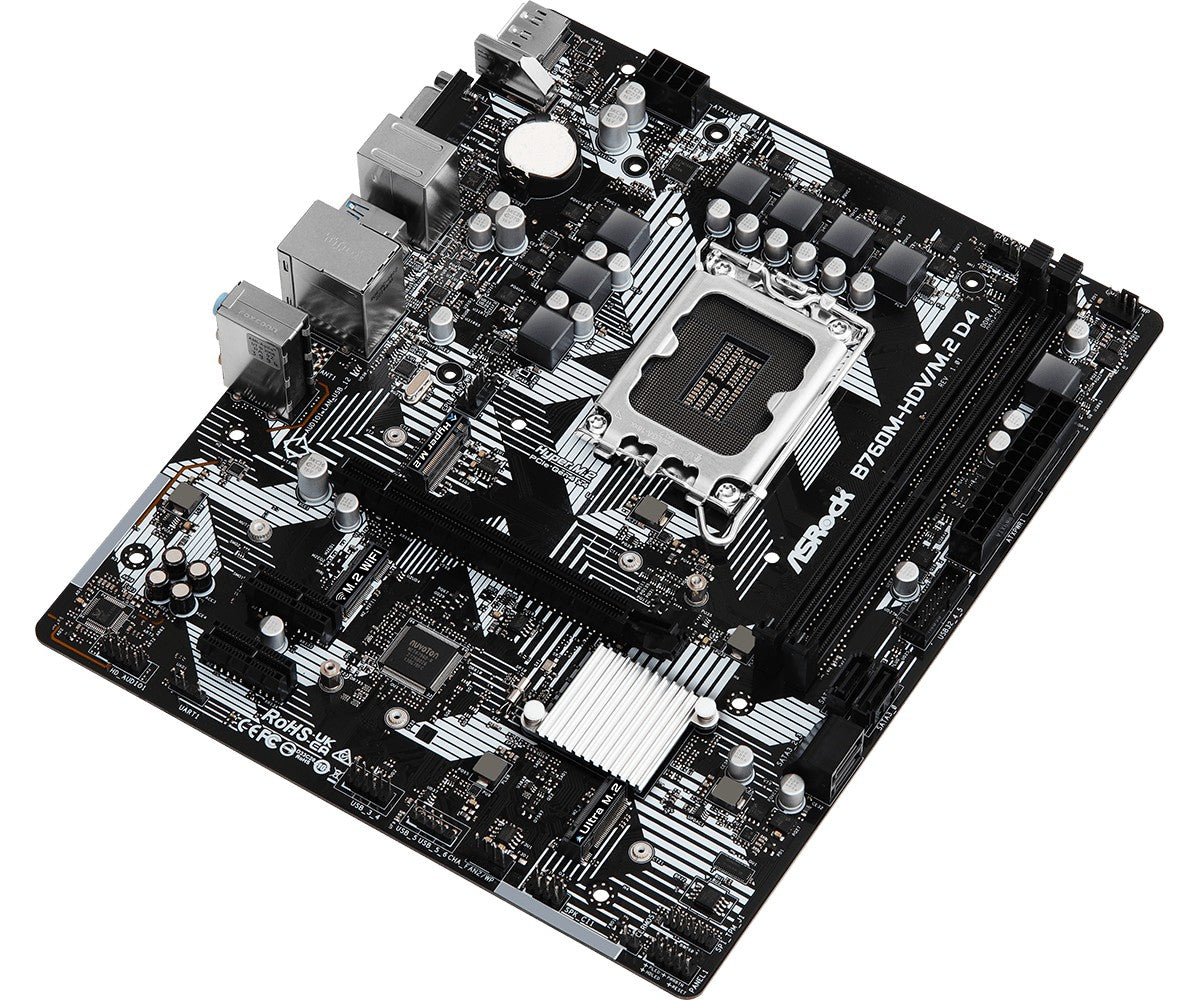 ASRock 90-MXBL40-A0UAYZ Carte mere B760M HDV Micro ATX avec support DDR4 et M.2