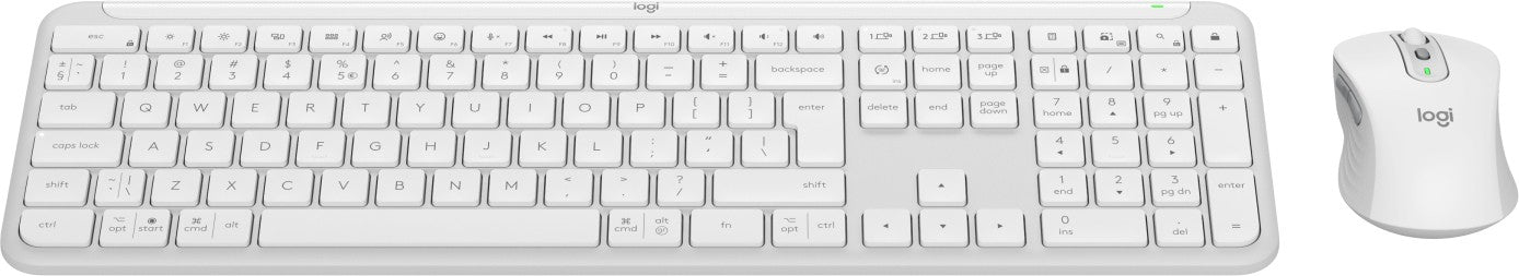 Logitech 920-012491 clavier Souris incluse Bureau RF sans fil + Bluetooth QWERTY US International Blanc