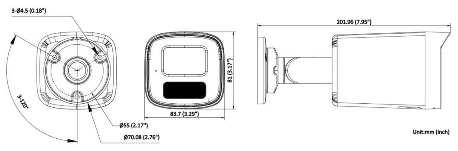 Hikvision DS-2CD1T47G2H-LIU 2.8mm 4 MP ColorVu avec lumiere hybride intelligente caméra réseau fixe Bullet