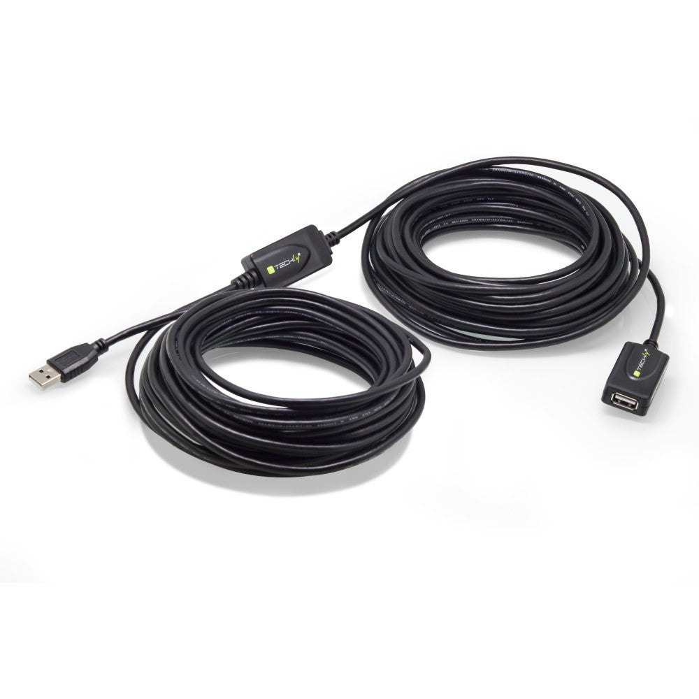 Techly IUSB-REP220TY3 Câble d'extension actif USB 2.0 USB-A mâle vers USB-A femelle 20m