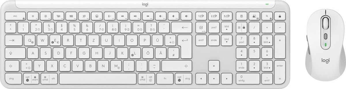 Logitech 920-012484 clavier Souris incluse Bureau RF sans fil + Bluetooth QWERTZ Allemand Blanc