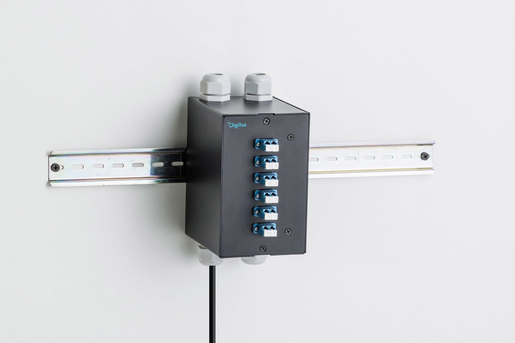 Digitus DN-96991 Répartiteur fibre optique sur rail DIN, 6 ports, SC SX/LC DX, noir