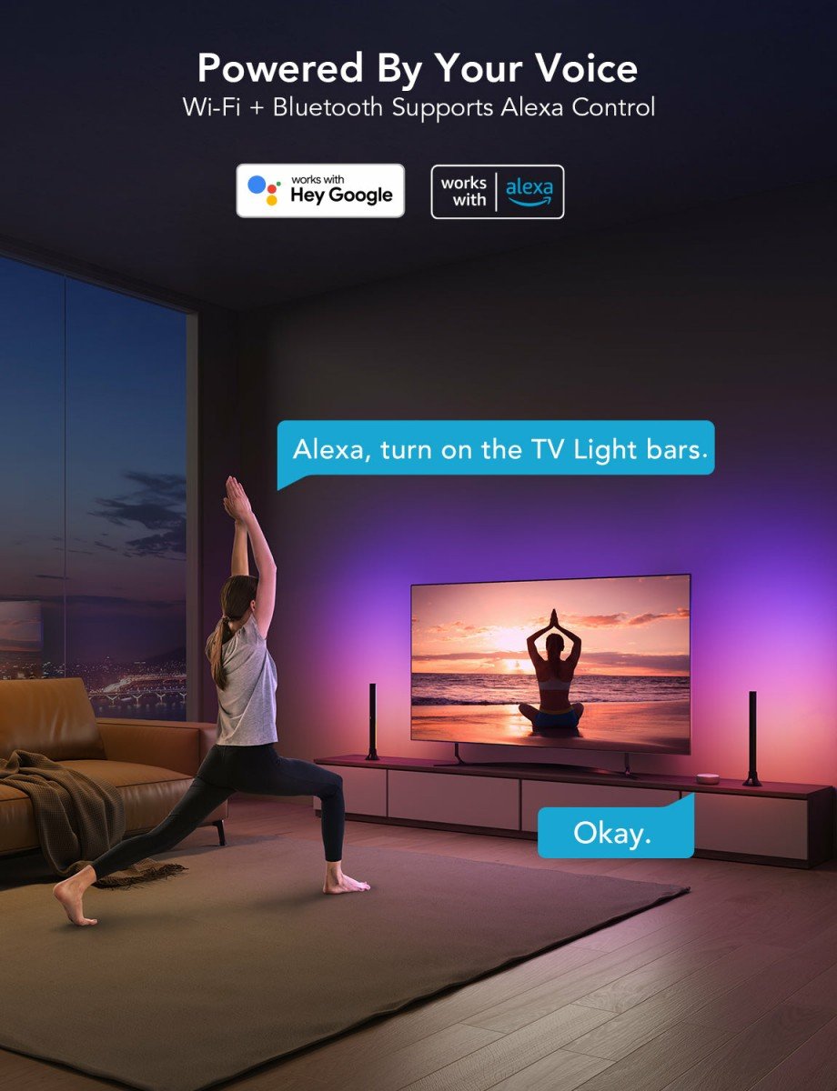 Govee H6046 Barres lumineuses pour TV | Éclairage LED | RGBIC, Wi-Fi 2.4GHz, Bluetooth